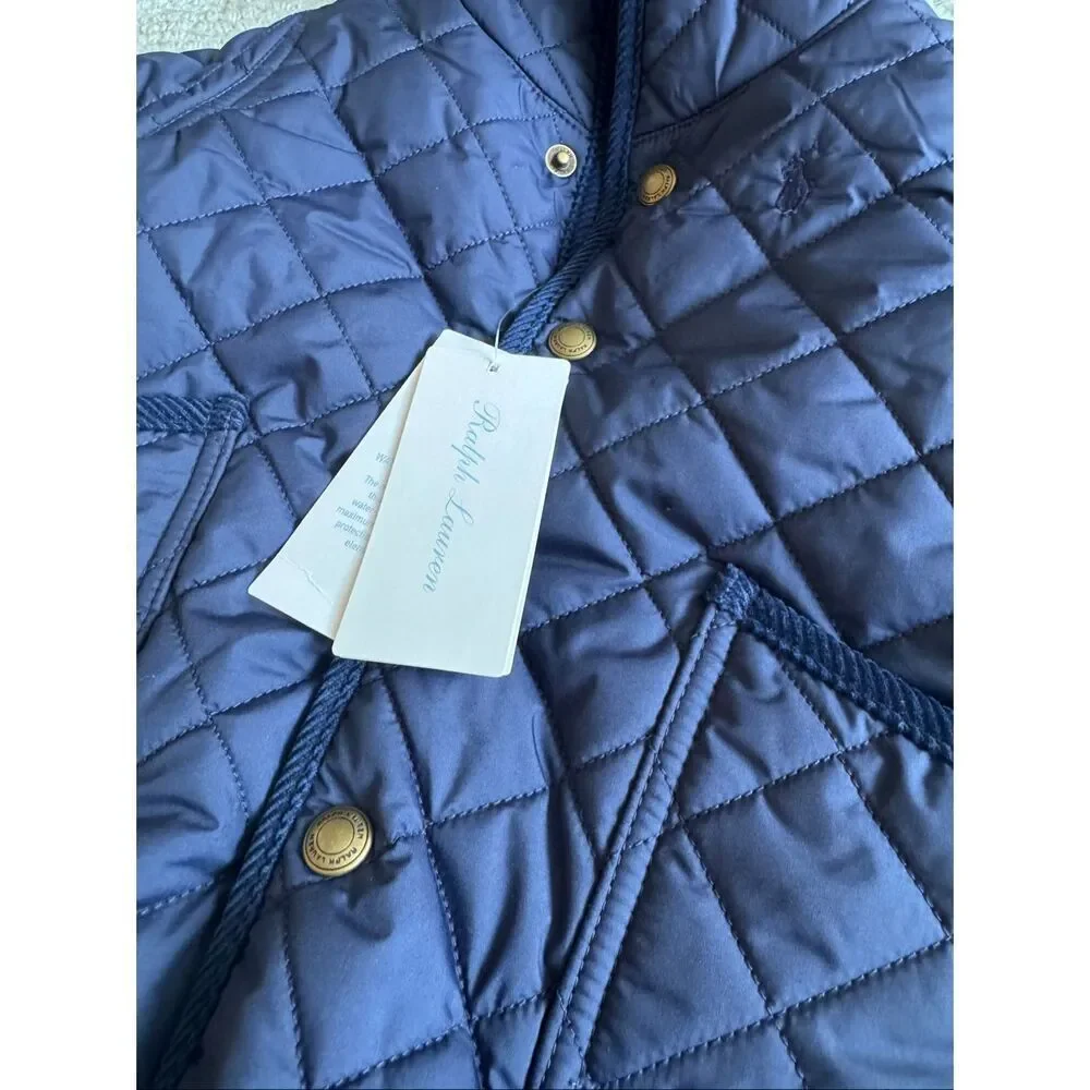 Ralph Lauren Baby Quilted Navy Blue Hooded Bunting 3 Month